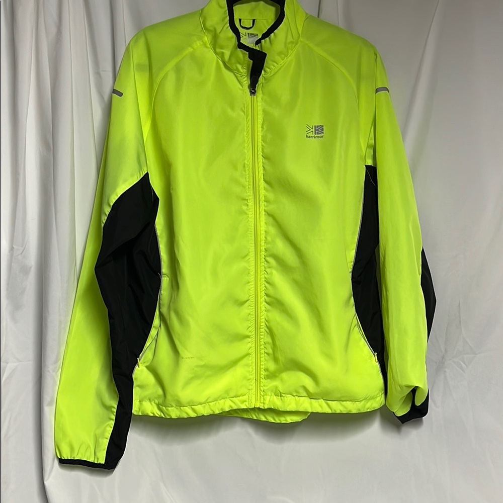 Karrimor Yellow reflective running Jacket with Mock Neck UK18